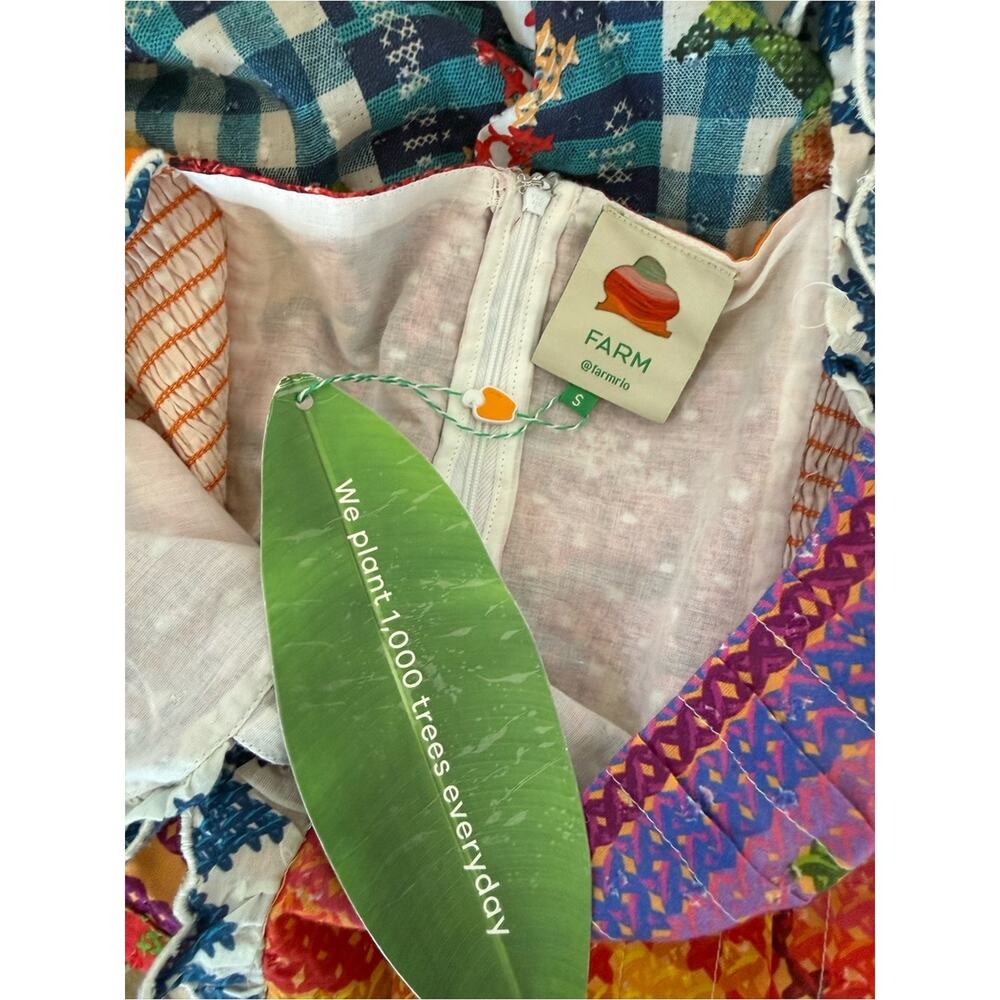 NEW FARM Rio Summer Stitches Romper Embroidered Patchwork Festival Small NWT - Picture 8 of 8